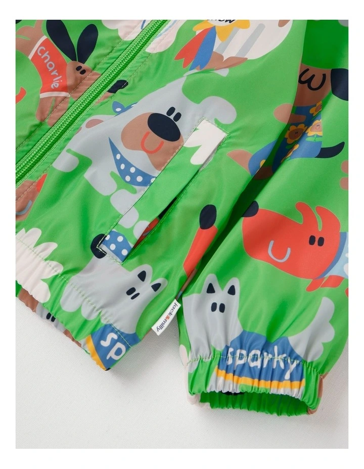 Comet Fold Away Rain Coat with Best In Show Print in Navy image 3