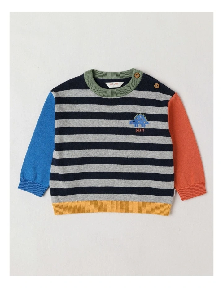 Ollie Stripe Knitted Jumper in Multi image 1