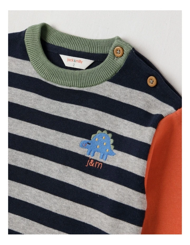 Ollie Stripe Knitted Jumper in Multi image 2