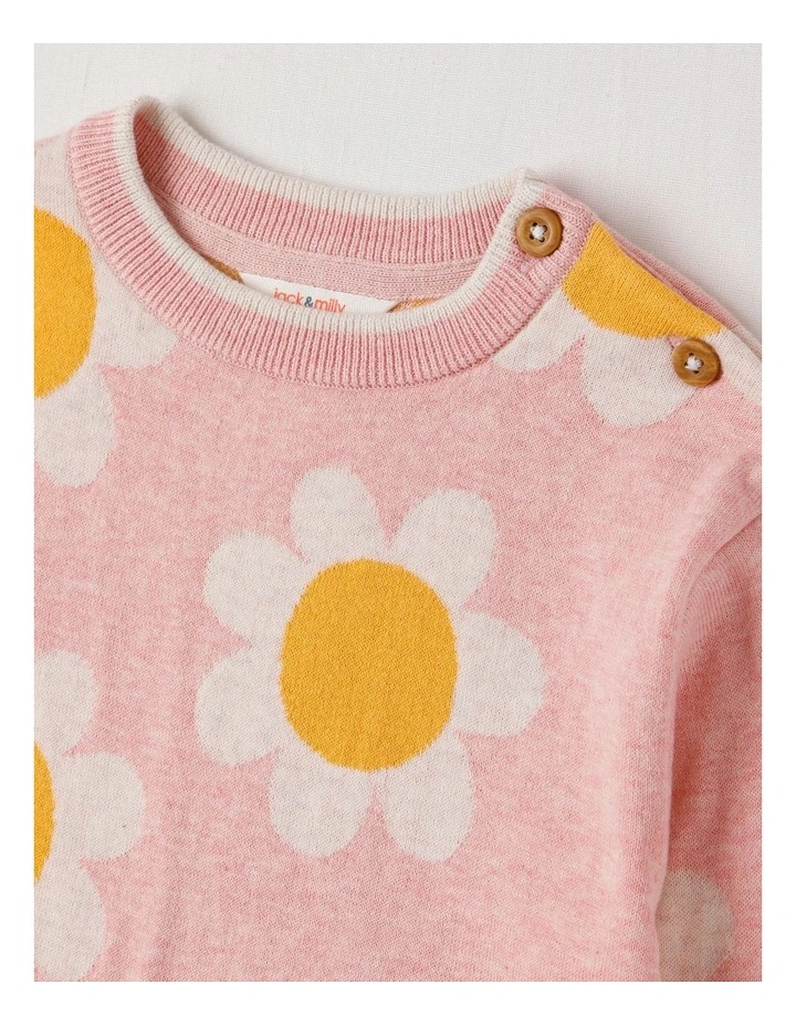 Lexi Sunflower Jumper in Pink Marle image 2