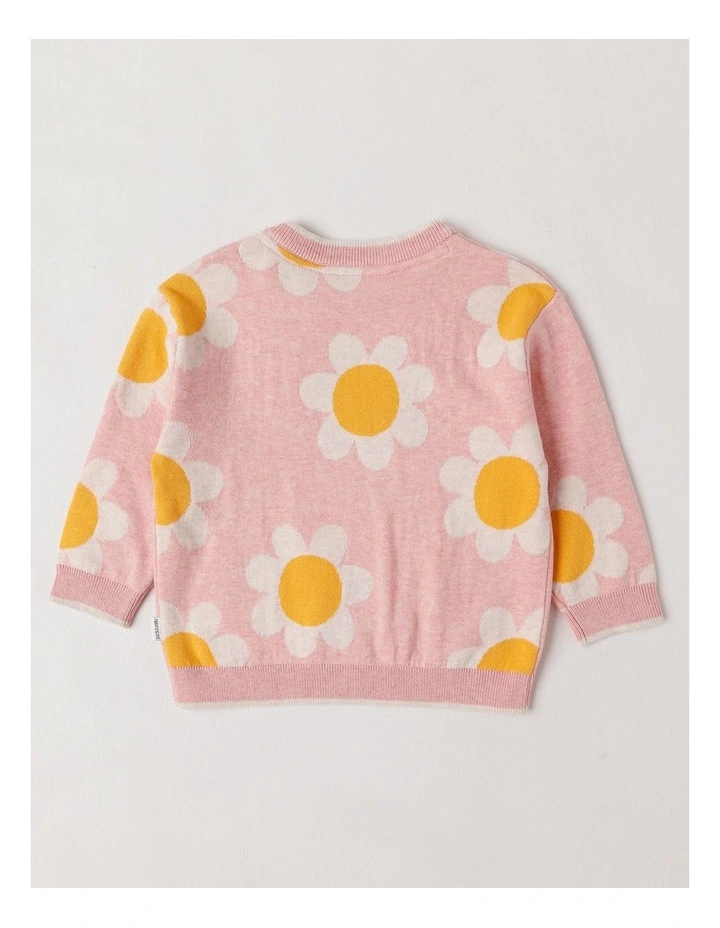 Lexi Sunflower Jumper in Pink Marle image 3