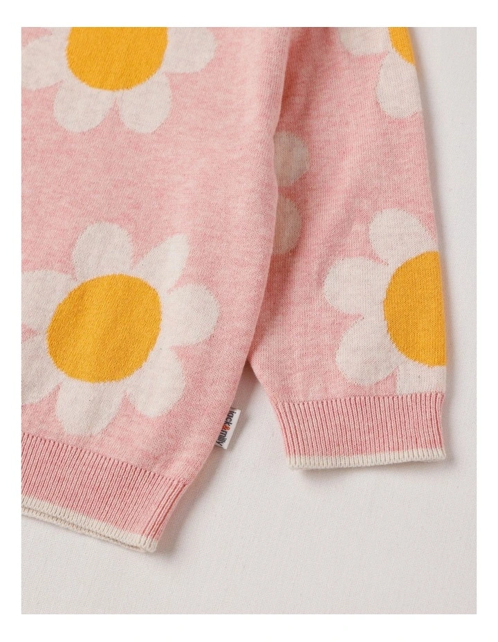 Lexi Sunflower Jumper in Pink Marle image 4