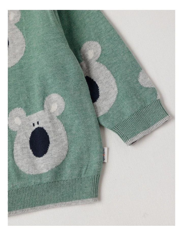 Lexi Koala Jacquard Jumper in Green image 4