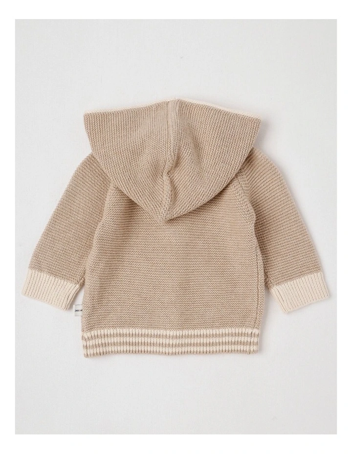 Naturals Newborn Milo Knit Cardigan in Light Brown image 3
