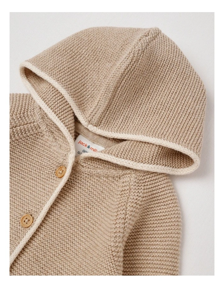 Naturals Newborn Milo Knit Cardigan in Light Brown image 4