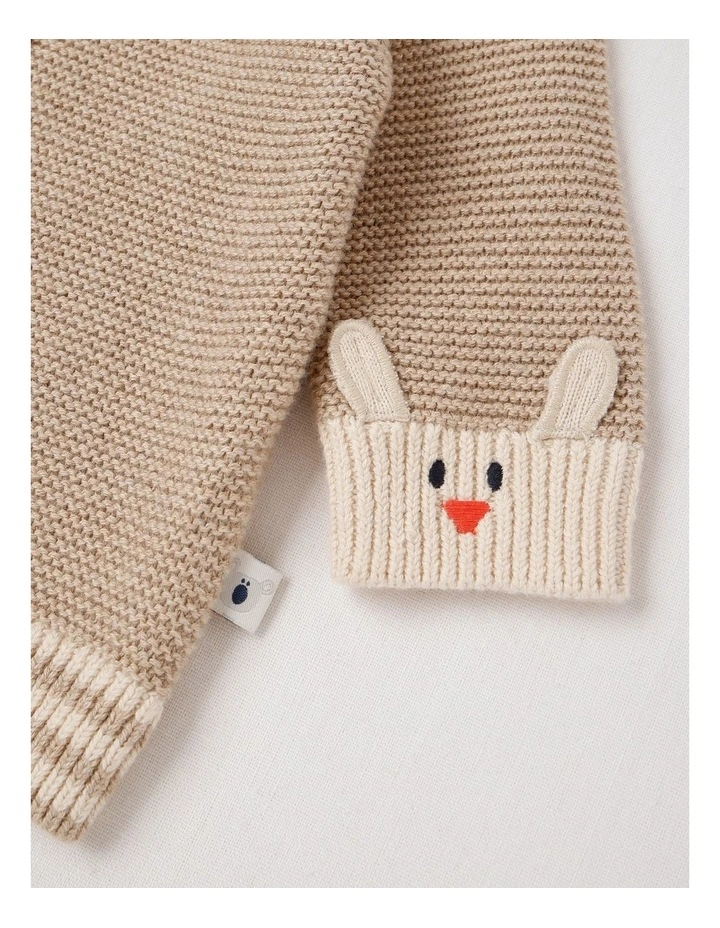 Naturals Newborn Milo Knit Cardigan in Light Brown image 5