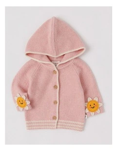 Naturals Newborn Milo Knit Cardigan in Pink
