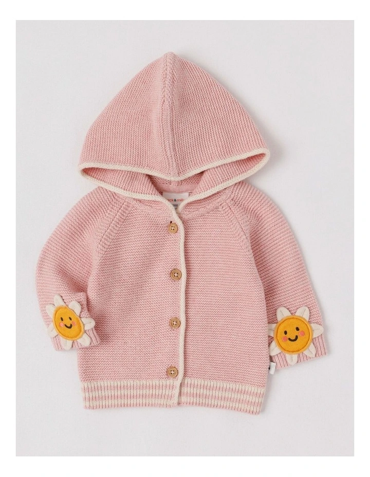Naturals Newborn Milo Knit Cardigan in Pink image 1