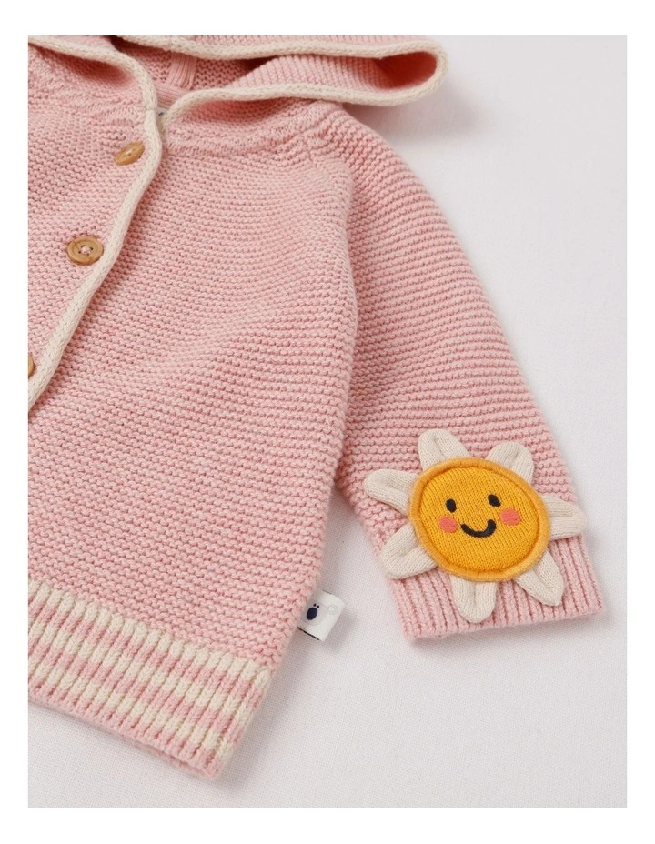 Naturals Newborn Milo Knit Cardigan in Pink image 2