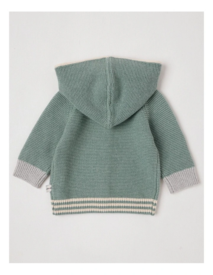 Naturals Newborn Milo Knit Cardigan in Green image 3