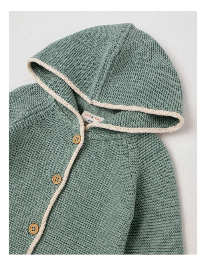 Naturals Newborn Milo Knit Cardigan in Green image 4
