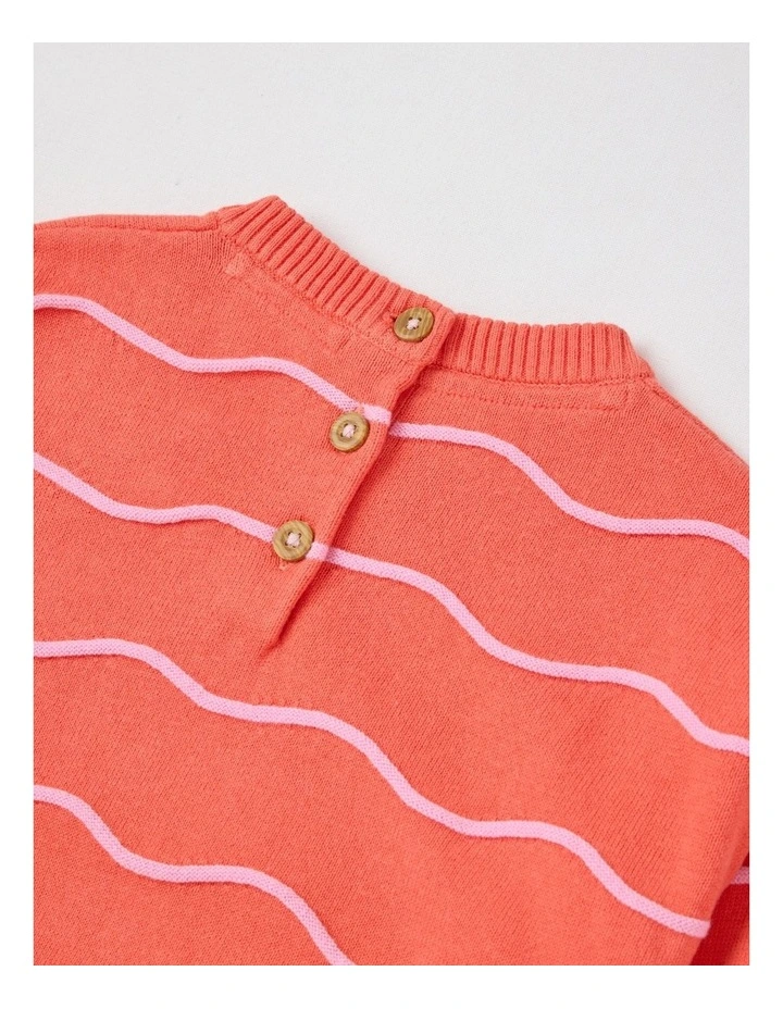 Dolly Wavy Knit Jumper in Coral image 4