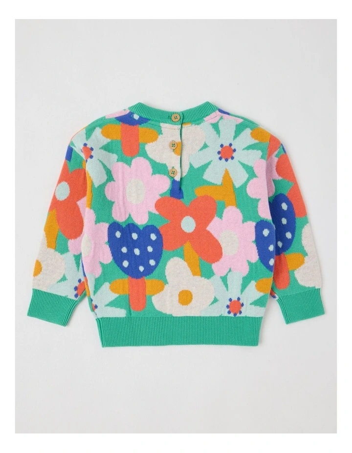 Sonia Floral Jacquard Jumper in Assorted image 3