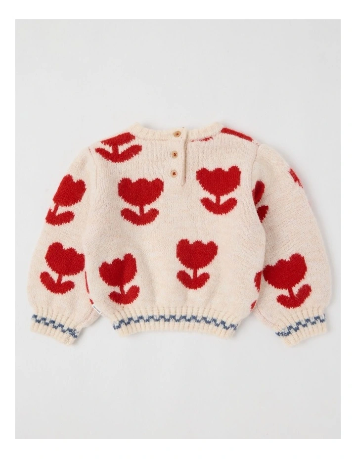 Indy Tulip Jumper in Oat Marle image 3