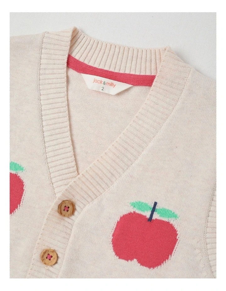 Roo Intarsia Apple Vest in Oat Marle image 2