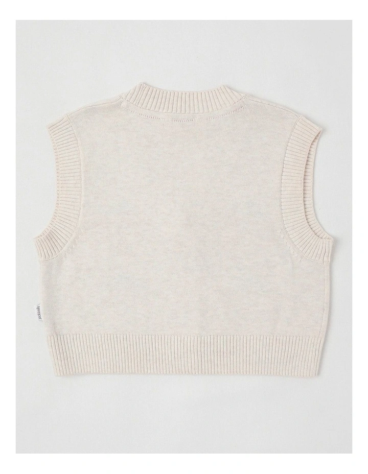Roo Intarsia Apple Vest in Oat Marle image 3
