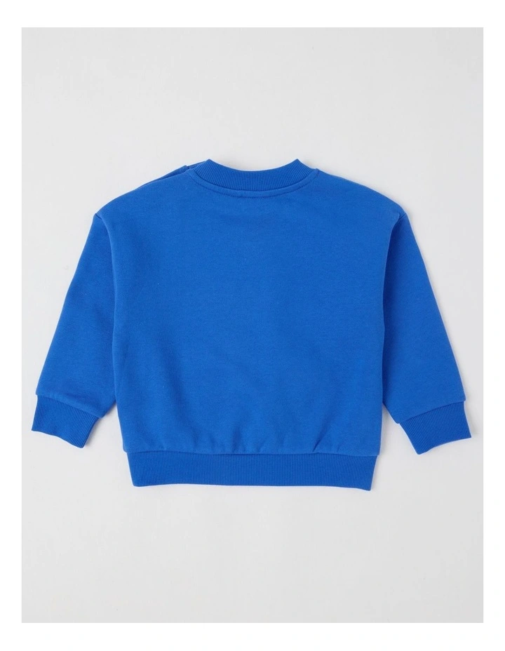 Leo Novelty Pocket Sweat Top in Blue image 3