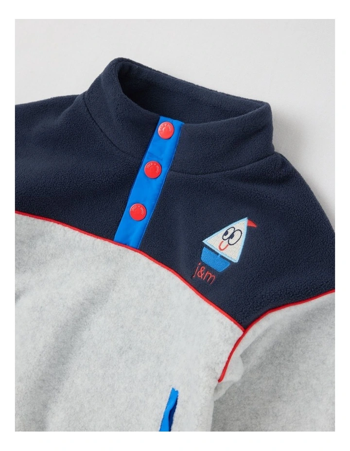 Skipper Microfleece 1/4 Zip Sweat in Grey image 2