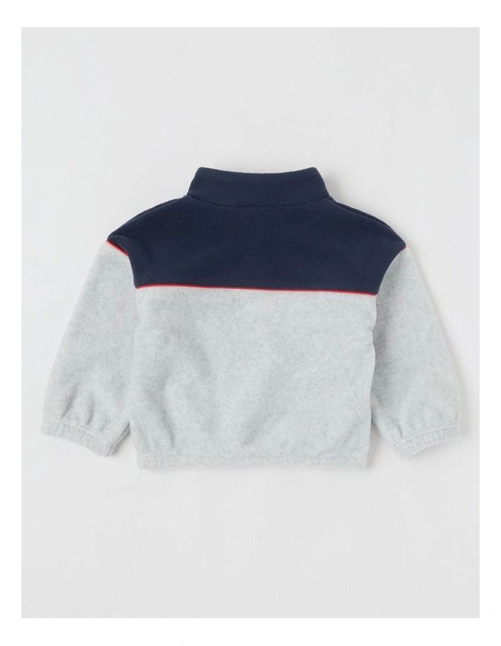 Skipper Microfleece 1/4 Zip Sweat in Grey image 4