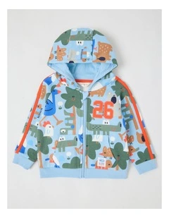 Mike Sporty Zip Thru Sweat Top in Blue