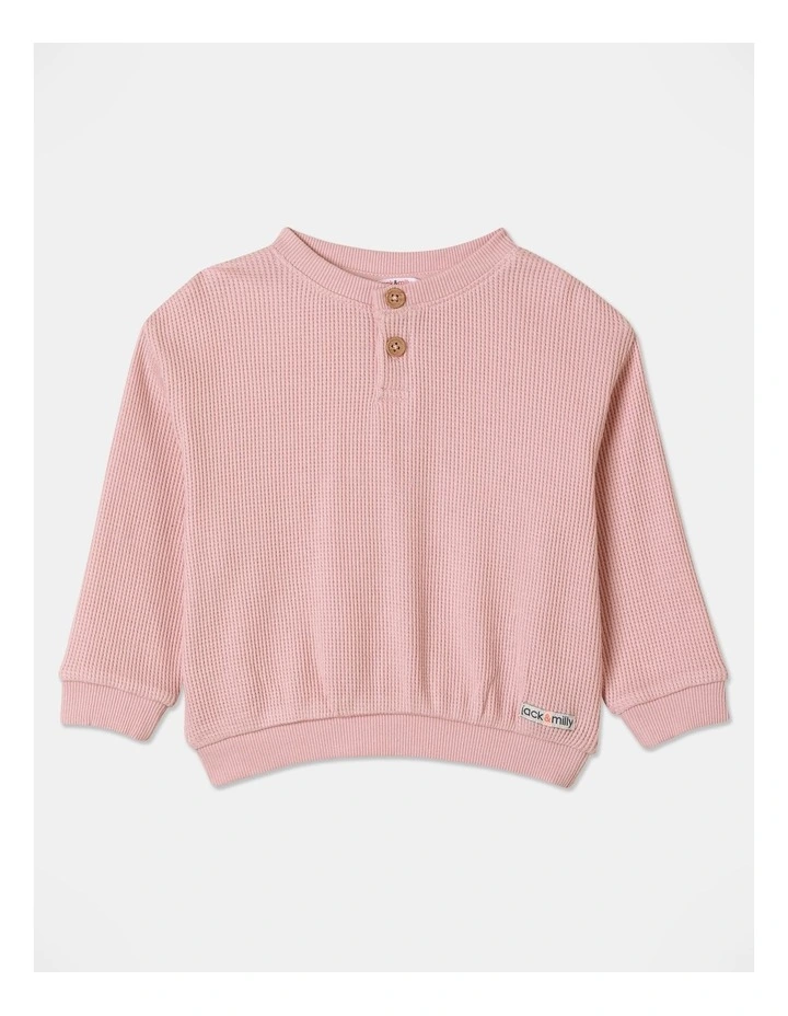 Quinn Henley T-Shirt in Pink image 1