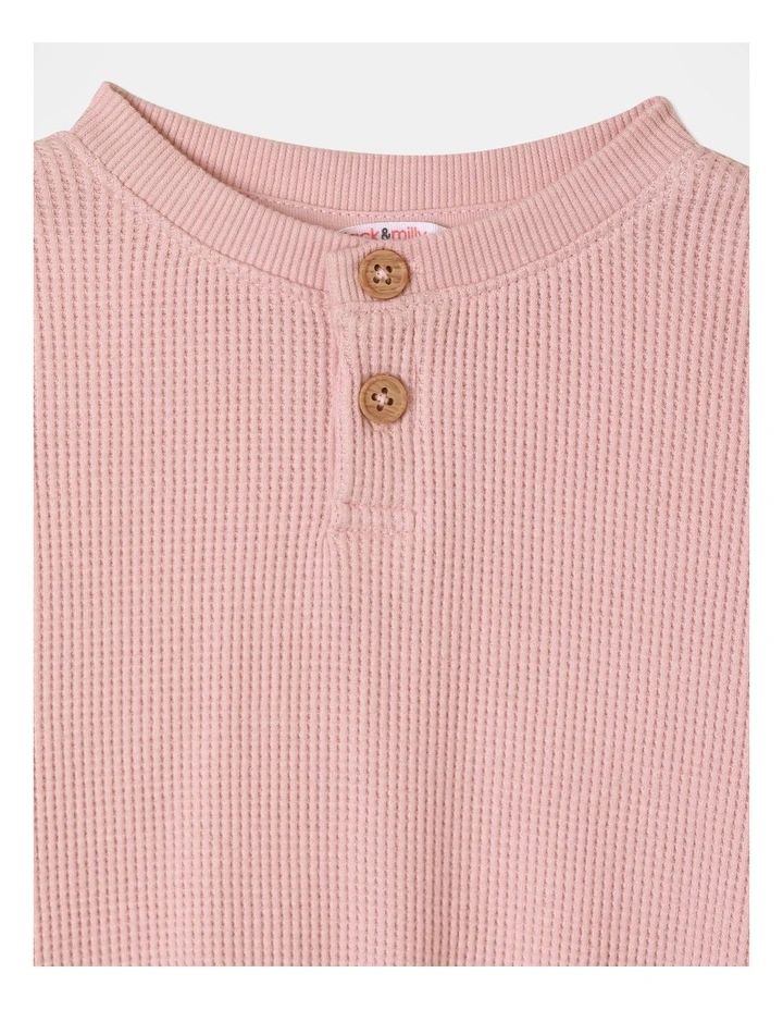 Quinn Henley T-Shirt in Pink image 2