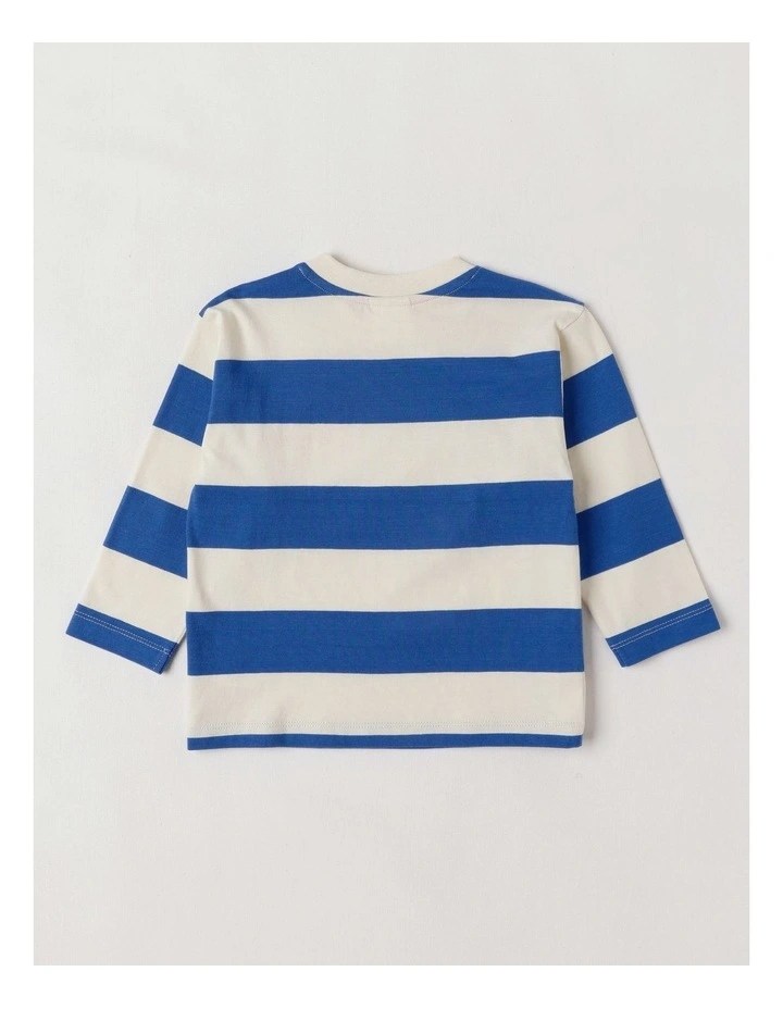 Essentials Rocket Hello Crew Boucle Tee in Blue image 3