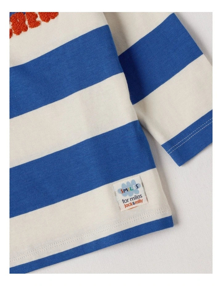 Essentials Rocket Hello Crew Boucle Tee in Blue image 4