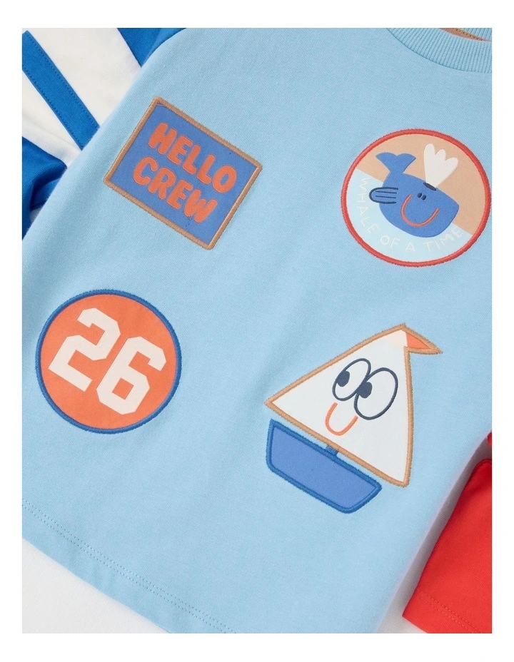 Tex Nautical Badges T-shirt in Blue image 4