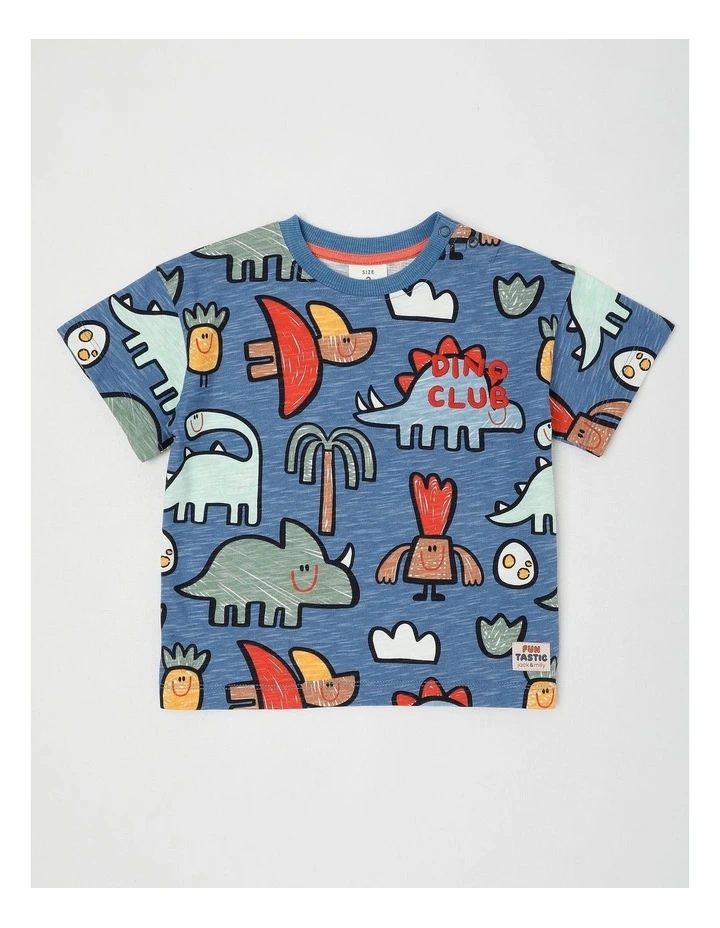Essentials Arki Tee with Chest Embroidery in Navy image 1