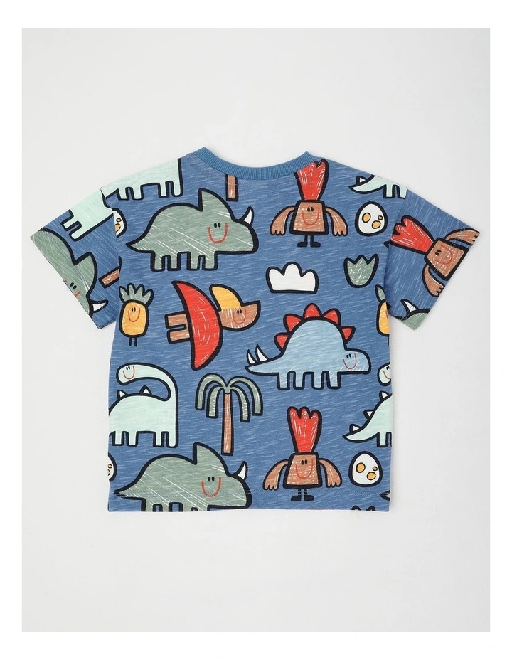 Essentials Arki Tee with Chest Embroidery in Navy image 3