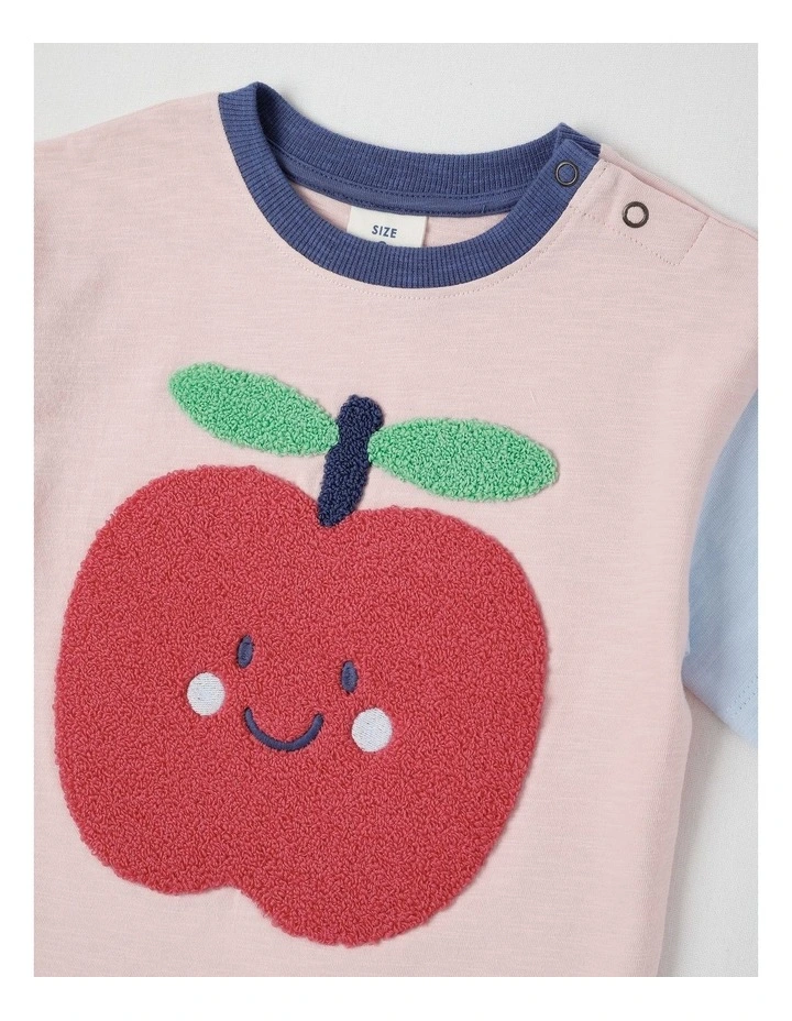 Essentials Lucky Apple Boucle Tee in Pink image 2