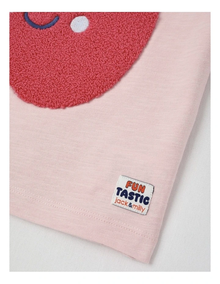 Essentials Lucky Apple Boucle Tee in Pink image 4