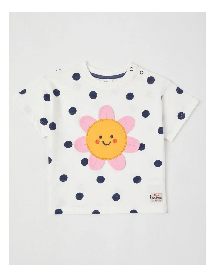 Essentials Cass 3D Daisy Tee in Milk image 1