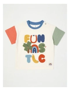 Essentials Lucky Funtastic Boucle Tee in White