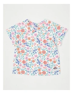 Phoebe Rib Top in Ditzy Floral Print in Assorted Colours