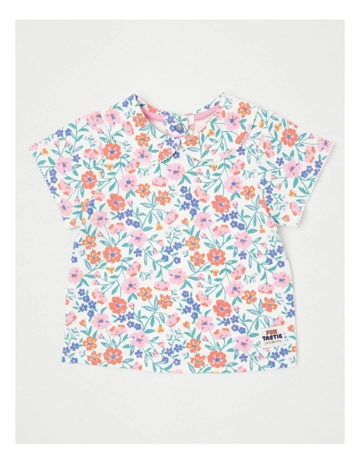 Phoebe Rib Top in Ditzy Floral Print in Assorted Colours image 1