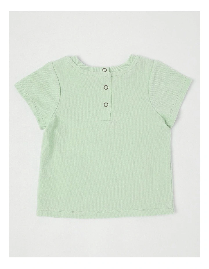 Ruby Top with Crochet Flowers in Light Green image 3