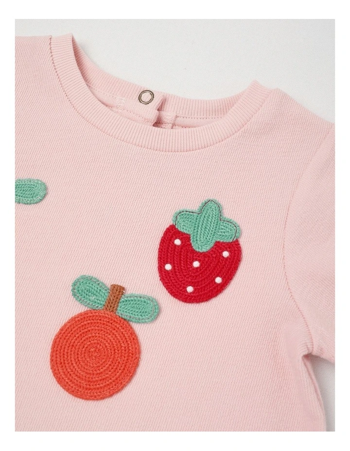 Ruby Top with Crochet Fruits in Pink image 2
