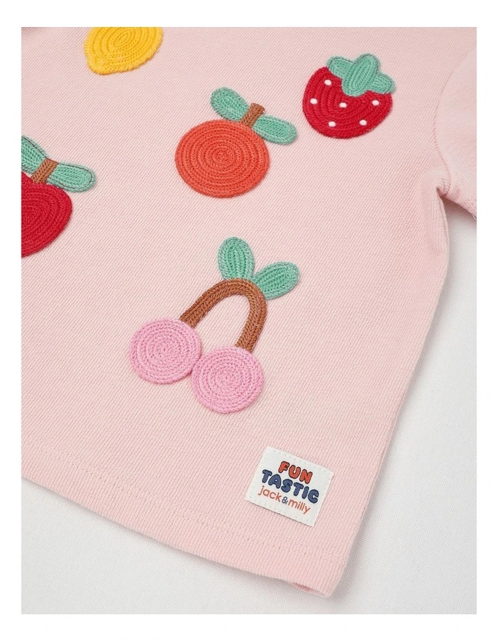 Ruby Top with Crochet Fruits in Pink image 4