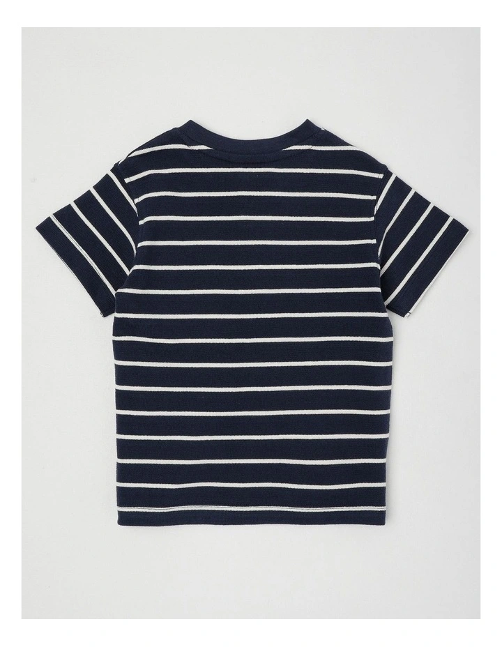 Stanley Textured Stripe Henley in Navy image 3