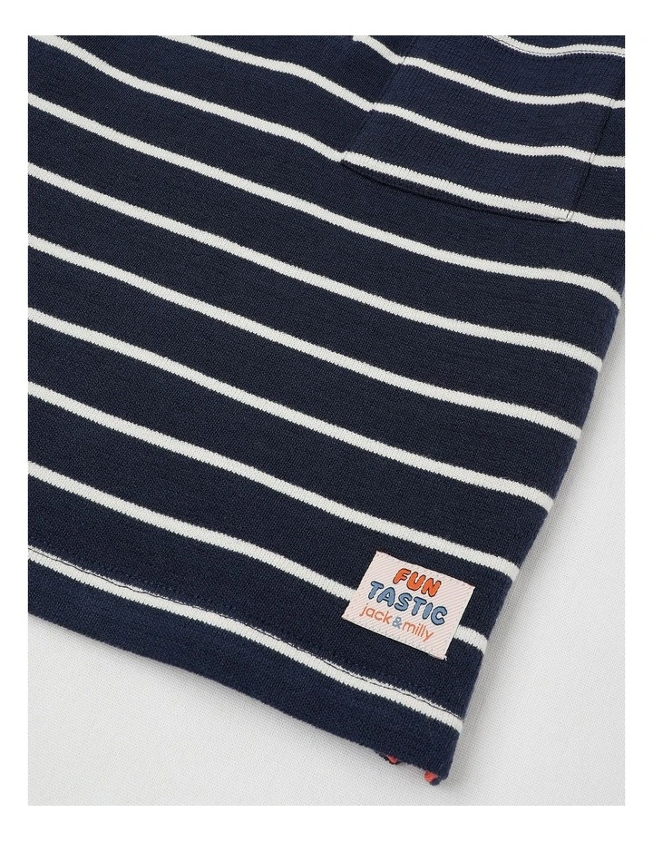 Stanley Textured Stripe Henley in Navy image 4