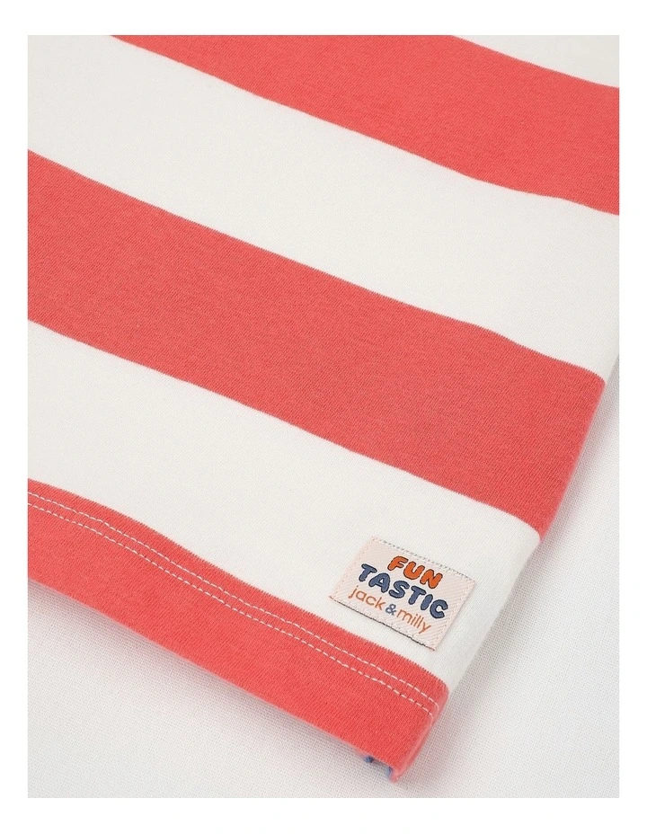 Reggie Stripe Polo with Happy Trails Embroidery in Blue image 4