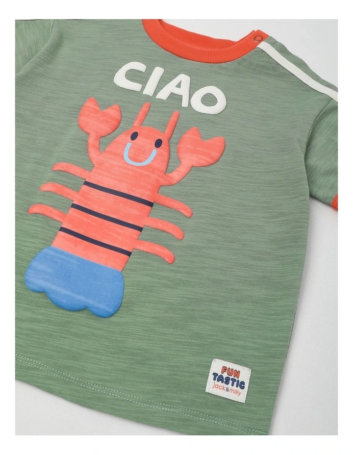 Vinnie Ringer Tee in Green image 4