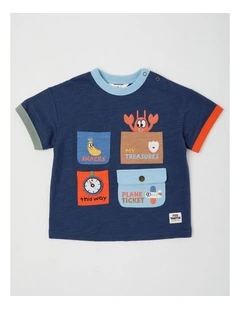 Ringo Novelty Pocket Tee in Navy