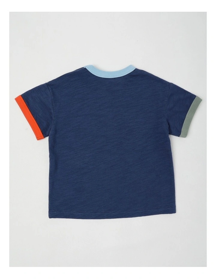 Ringo Novelty Pocket Tee in Navy image 3