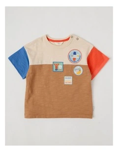 Spencer Tee with Patches in Assorted Colours