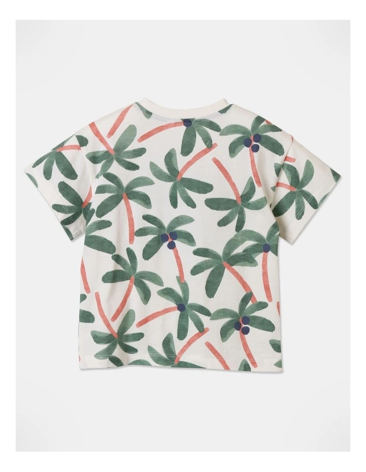 Albi Drop Shoulder Road Trip Tee in Cream image 3