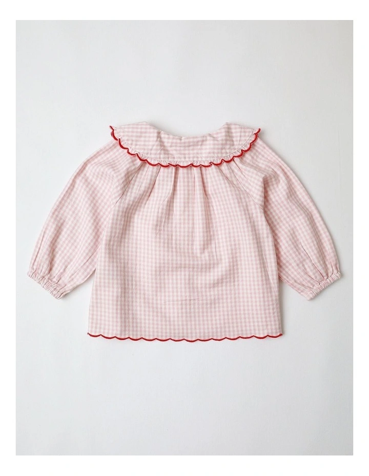 Meggie Gingham Blouse in Pink image 3