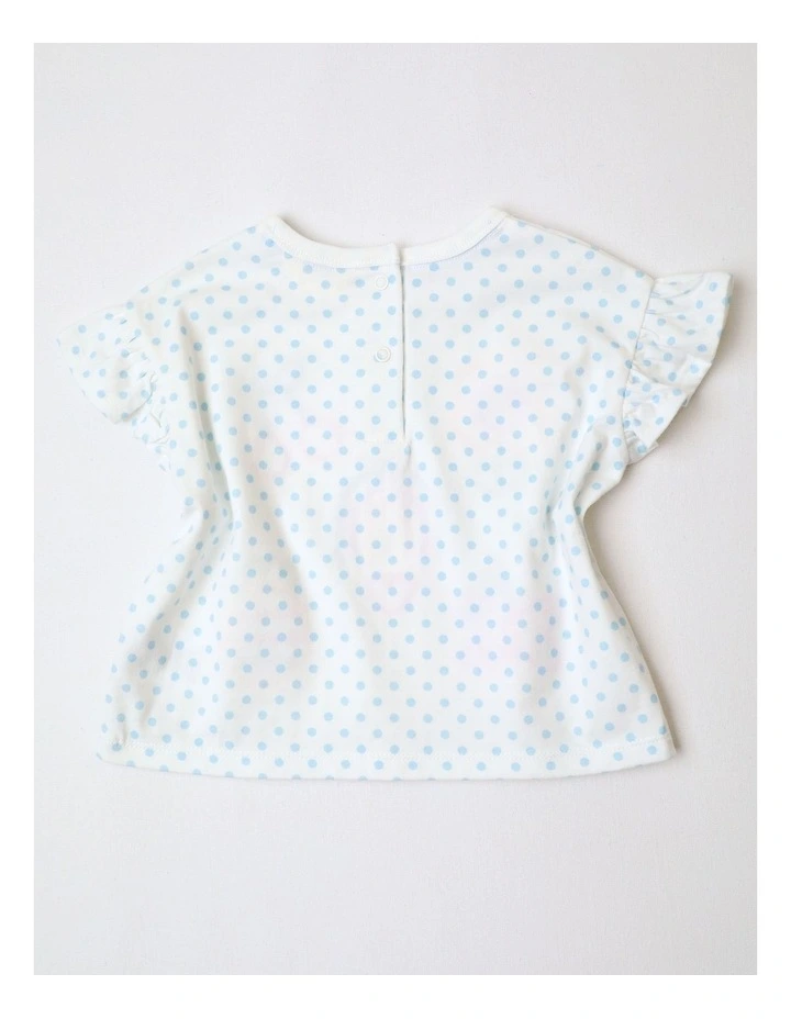 Pia Dotty Tee with Embroidery in White image 3